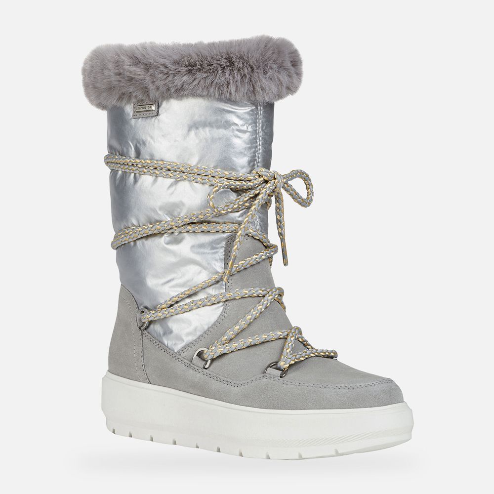 Geox Boots Grey/Silver Kaula Abx - Geox Womens Shoes - VKYXDO149